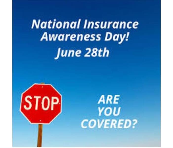 stop sign, text National Insurance Awareness Day June 28th and Are you covered?